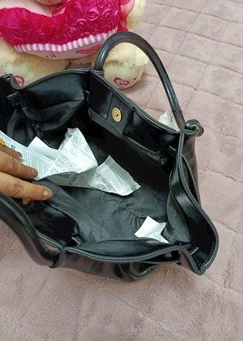 Siyah Deri Tokalı Kadın Çanta - Görsel 2