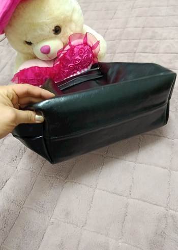 Siyah Deri Tokalı Kadın Çanta - Görsel 3