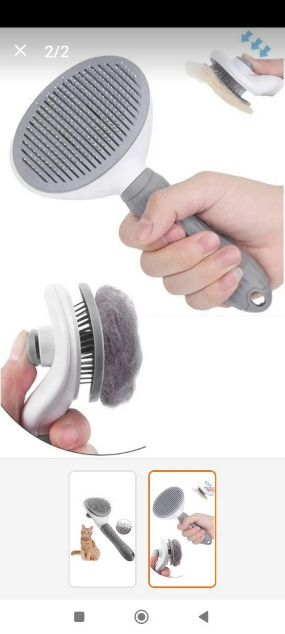 Gri Kedi Tüy Bakım Fırçası - Görsel 2