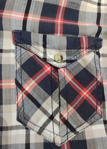 Vintage Düğmeli ekoseli Kadın Gömlek - Görsel 5