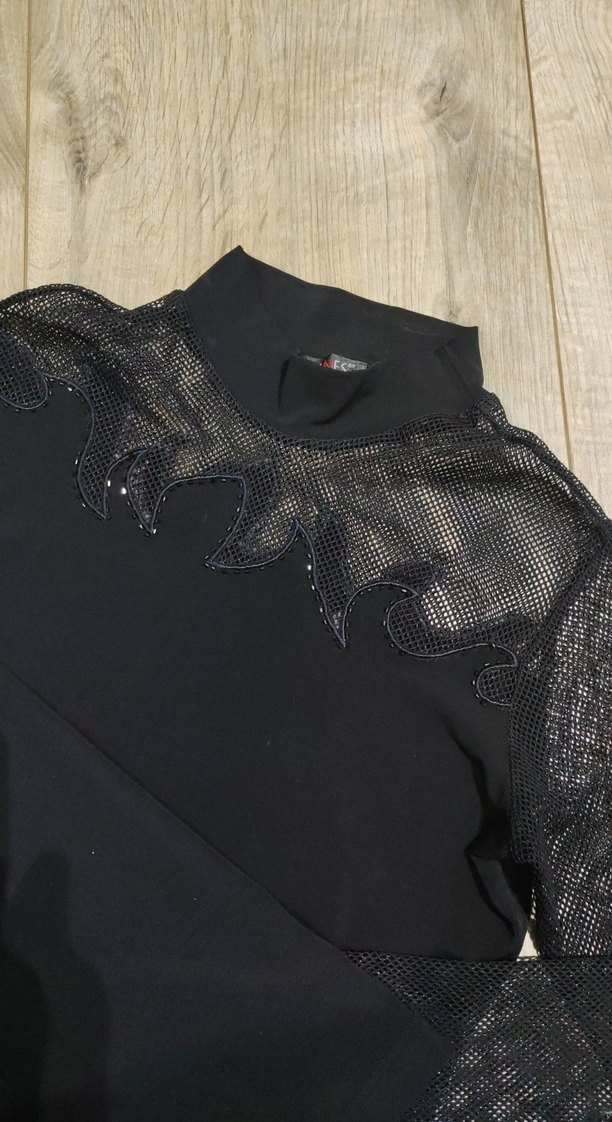 File  Detaylı Siyah Balıkçı Yaka Bluz - Görsel 5