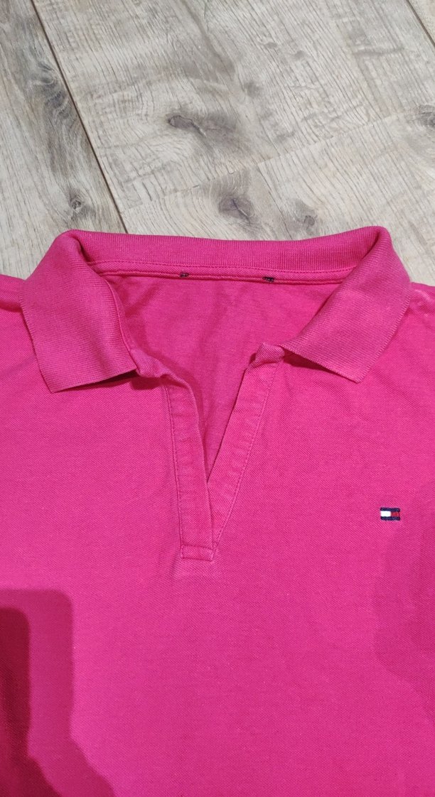 Pembe V Yaka Polo Tişört elbise - Görsel 3