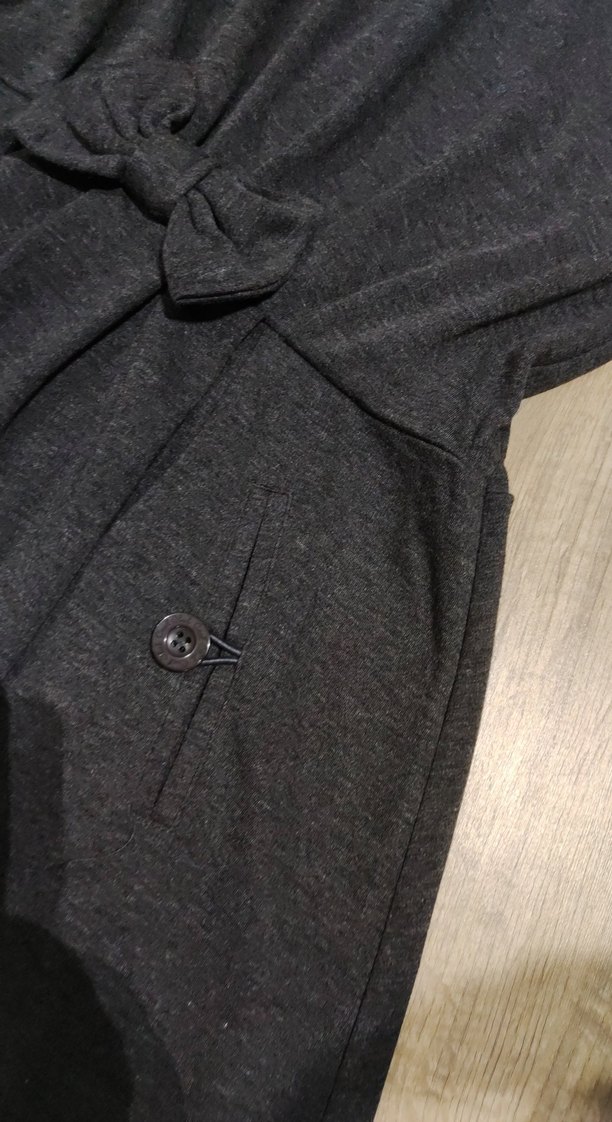 Kemer Detaylı Koyu Gri Kız Elbisesi - Görsel 2