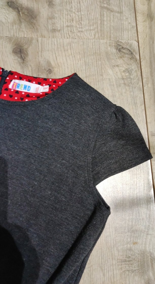 Kemer Detaylı Koyu Gri Kız Elbisesi - Görsel 3