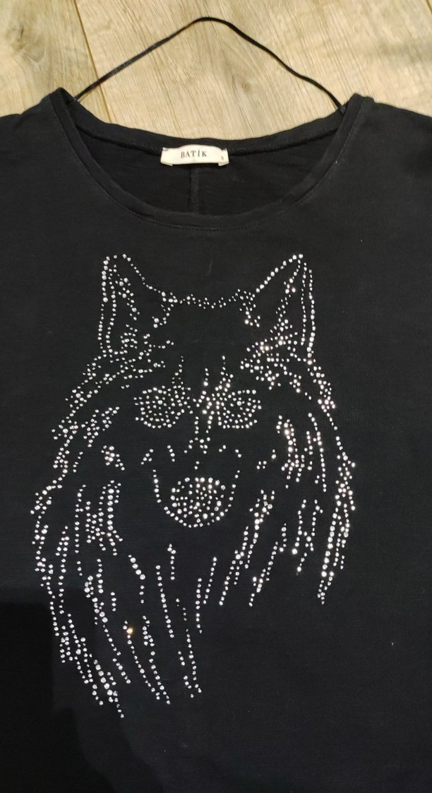 Taşlı Siyah Kadın Tişört - Görsel 2