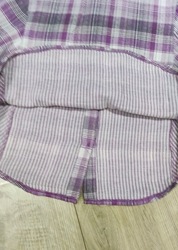 Kadın Mor Düğmeli Uzun Kollu Gömlek - Görsel 5