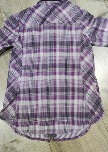 Kadın Mor Düğmeli Uzun Kollu Gömlek - Görsel 4