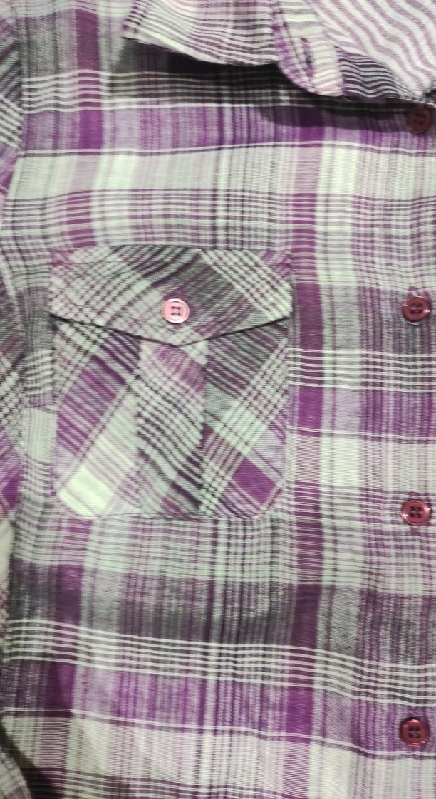 Kadın Mor Düğmeli Uzun Kollu Gömlek - Görsel 2