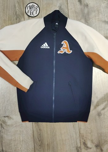 Kadın Lacivert Baskılı Fermuarlı Bomber (Kolej)Ceketi - Görsel 5