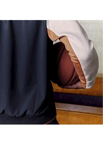 Kadın Lacivert Baskılı Fermuarlı Bomber (Kolej)Ceketi - Görsel 3