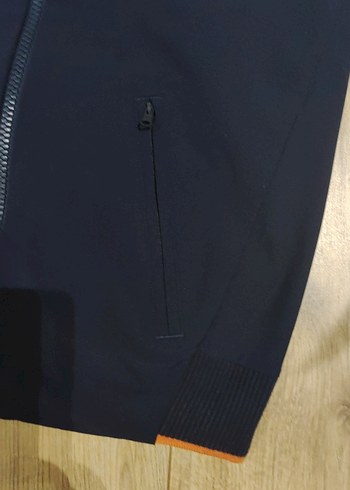 Kadın Lacivert Baskılı Fermuarlı Bomber (Kolej)Ceketi - Görsel 8