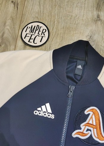 Kadın Lacivert Baskılı Fermuarlı Bomber (Kolej)Ceketi - Görsel 7