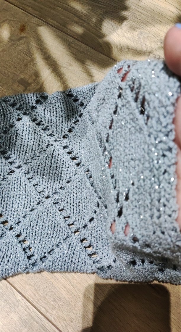 Gri V Yaka Örgü Kadın bluz - Görsel 3