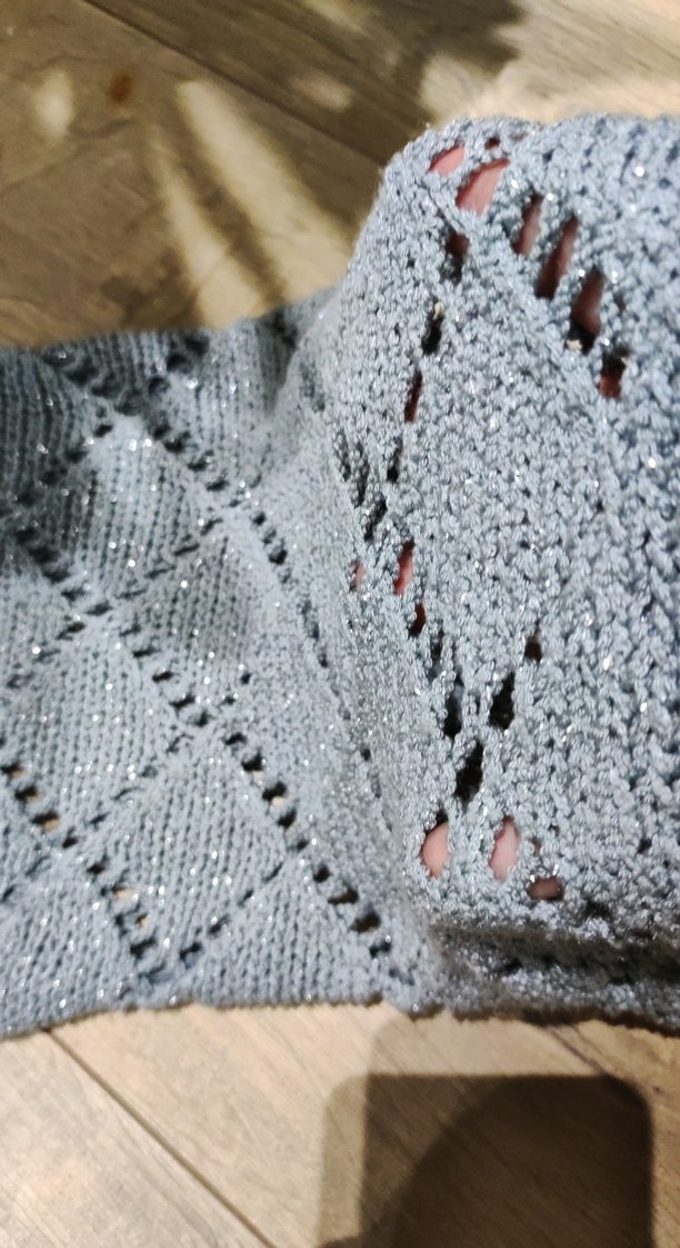 Gri V Yaka Örgü Kadın bluz - Görsel 4