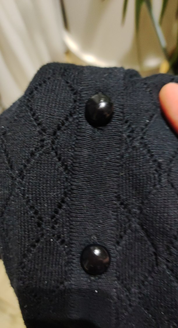 Düğmeli Siyah Kadın Triko Hırka - Görsel 5