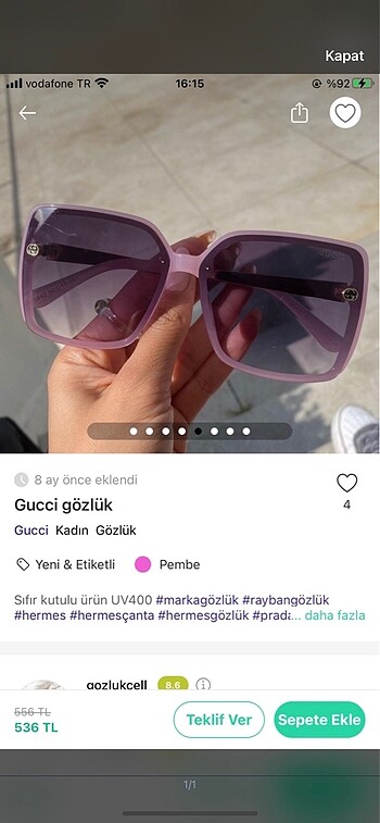 4 adet gözlük özel ilan