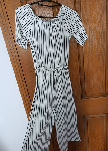 Kadın Uzun Zebra Desenli Tulum - Görsel 3