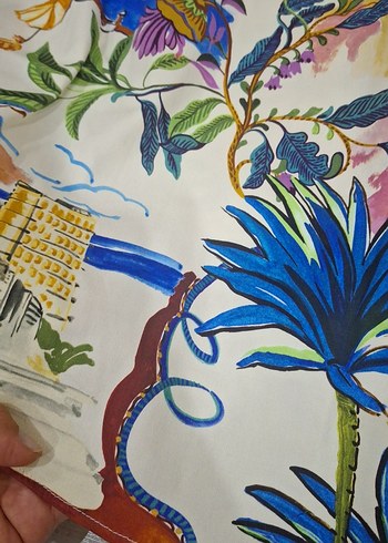 Renkli Desenli Uzun Pilili Midi Etek - Görsel 11