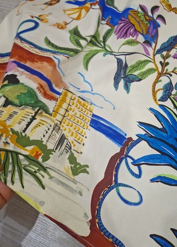 Renkli Desenli Uzun Pilili Midi Etek - Görsel 10