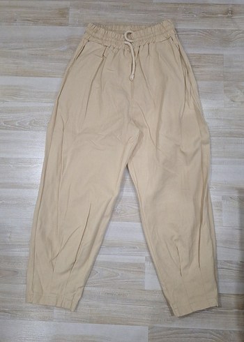 Bej Uzun Kesim Keten Kadın Blazer pantolon takım. - Görsel 7