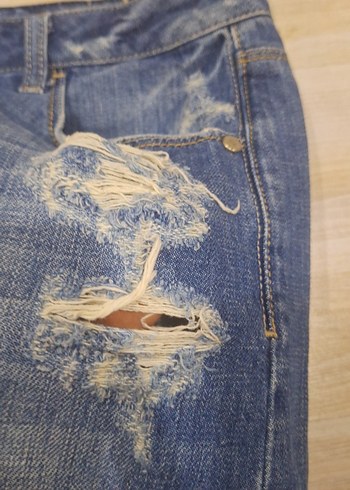 Kadın Mavi Kot Mini Etek - Görsel 4