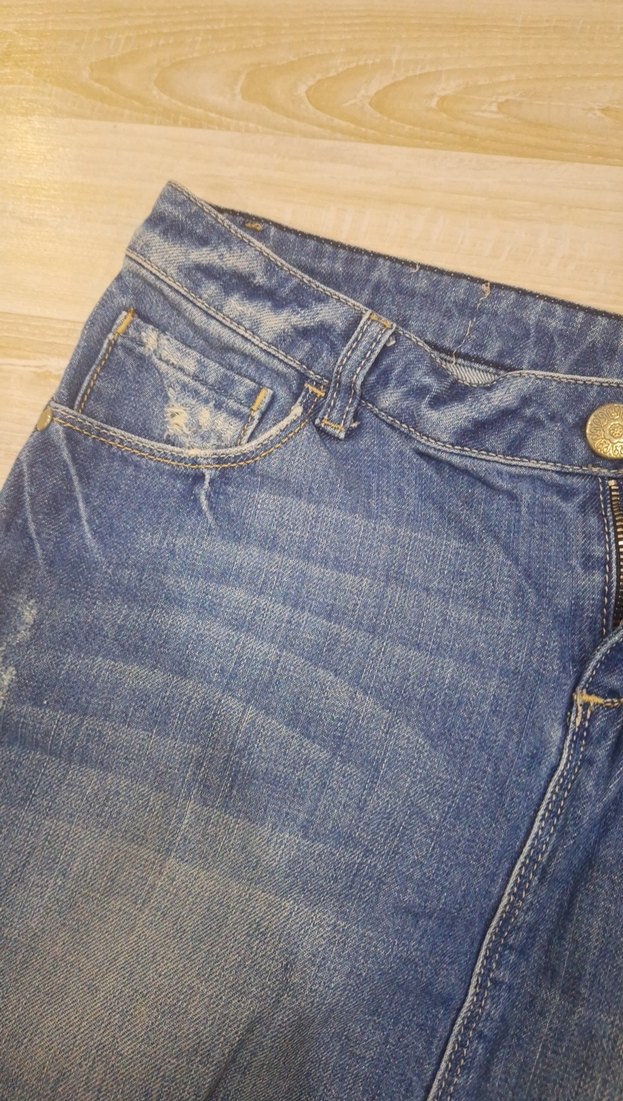 Kadın Mavi Kot Mini Etek - Görsel 5