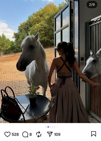 Bej Keten Uzun Drapeli Straplez Elbise - Görsel 2