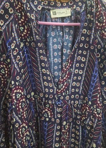 Bohem Çok Renkli Uzun Kollu V Yaka Tunik - Görsel 7