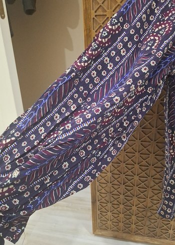 Bohem Çok Renkli Uzun Kollu V Yaka Tunik - Görsel 3