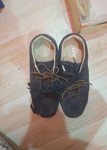 Mavi Gri Süet Bağcıklı Stiletto Topuklu Spor Ayakkabı - Görsel 5