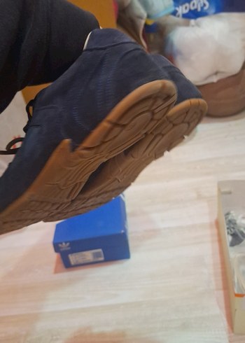 Mavi Gri Süet Bağcıklı Stiletto Topuklu Spor Ayakkabı - Görsel 10