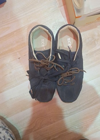 Mavi Gri Süet Bağcıklı Stiletto Topuklu Spor Ayakkabı - Görsel 7