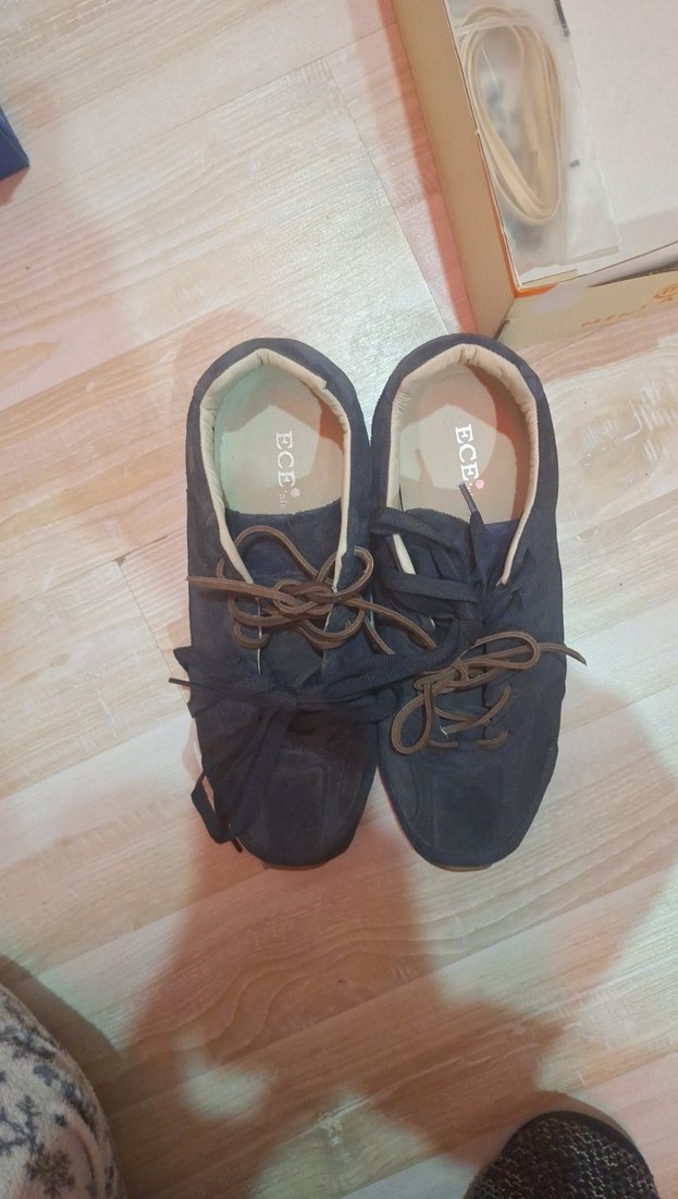 Mavi Gri Süet Bağcıklı Stiletto Topuklu Spor Ayakkabı - Görsel 5