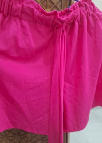 Pembe Kemerli Kadın Yüksek Bel Mini Şort - Görsel 10