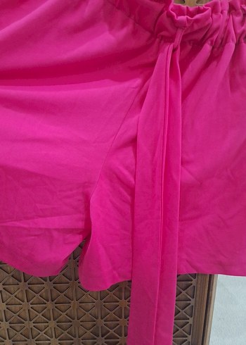 Pembe Kemerli Kadın Yüksek Bel Mini Şort - Görsel 12