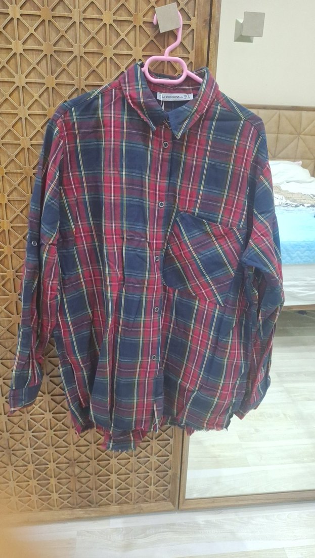 Kadın Çok Renkli Uzun Kollu Düğmeli Gömlek - Görsel 2