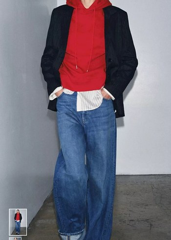 oversize kapüşonlu sweatshirt - Görsel 2