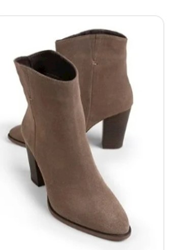 Bej Süet Kadın Topuklu Bot - Görsel 2