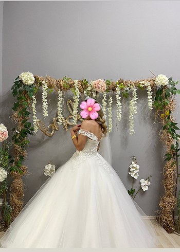 Beyaz Straplez A Kesim Uzun Gelinlik - Görsel 2