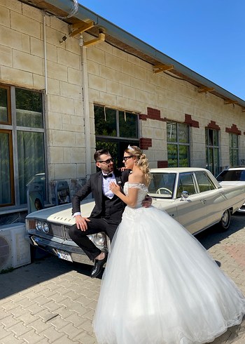 Beyaz Straplez A Kesim Uzun Gelinlik - Görsel 6