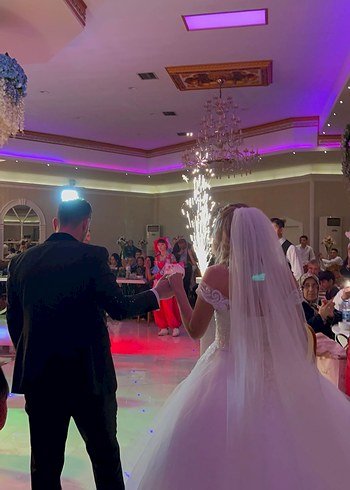 Beyaz Straplez A Kesim Uzun Gelinlik - Görsel 4