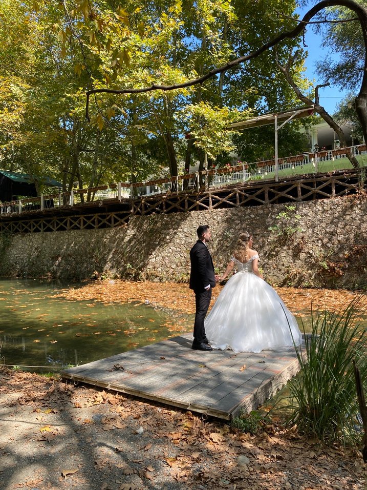 Beyaz Straplez A Kesim Uzun Gelinlik - Görsel 5