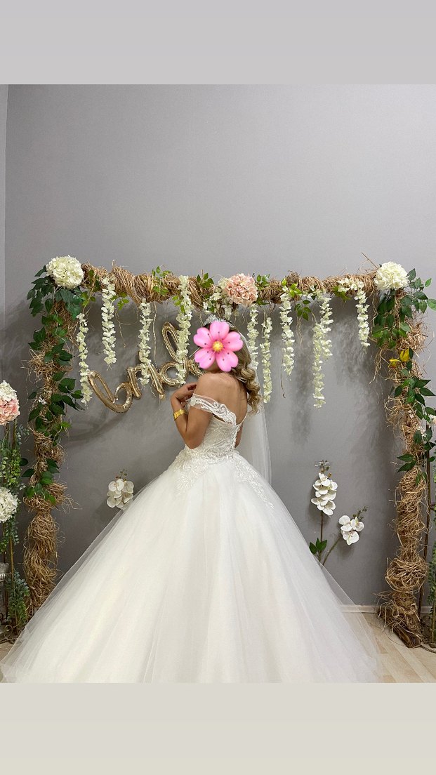 Beyaz Straplez A Kesim Uzun Gelinlik - Görsel 2