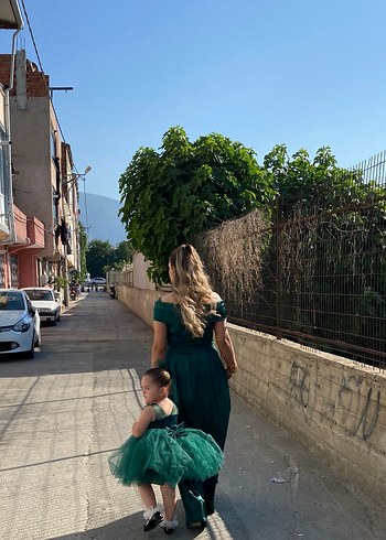 Kadın Şık Uzun Drapeli Straplez Abiye - Görsel 2