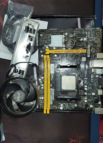 biostar a320 anakart ryzen 5 1600 af 12 nm işlemci stock fan