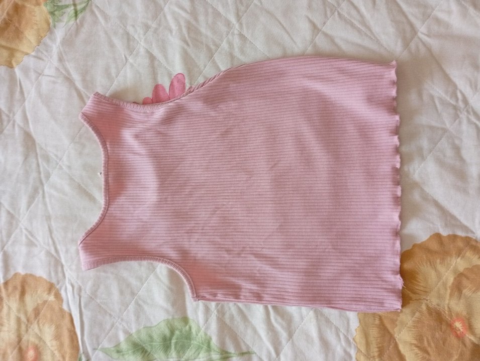 Nakışlı Pembe Kız Çocuk Triko Atlet crop - Görsel 3