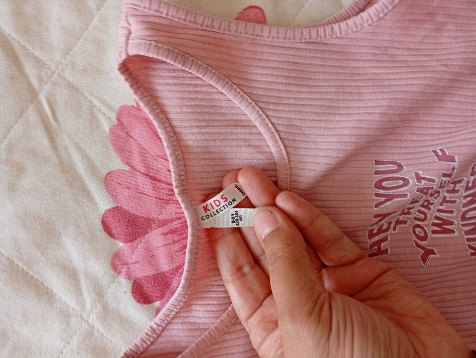 Nakışlı Pembe Kız Çocuk Triko Atlet crop - Görsel 2