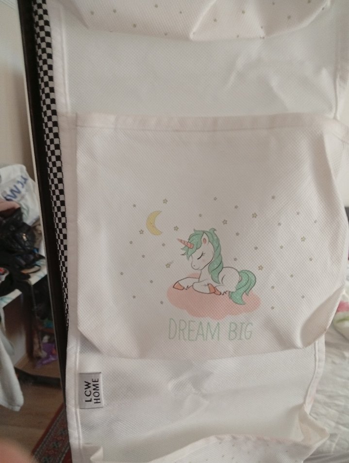 Beyaz Pastel Desenli Çocuk Askılı Düzenleyici - Görsel 5