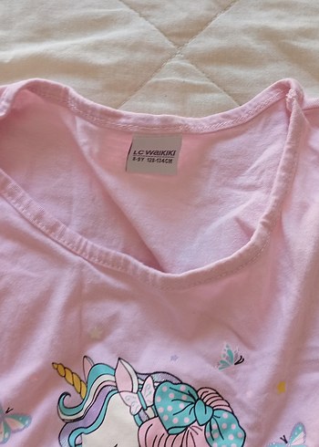 8 Yaş Beden Kız Çocuk Pembe Baskılı Kolsuz Elbise
