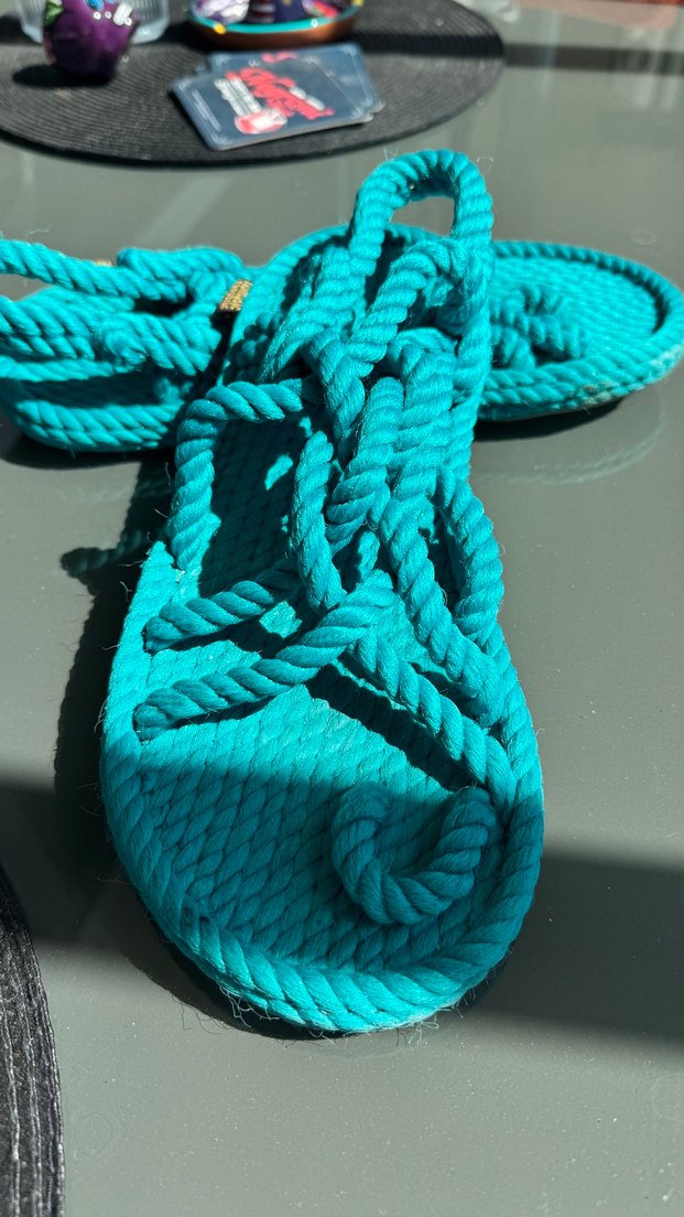 Turkuaz Elastik Platform Topuklu Kadın Sandalet - Görsel 2